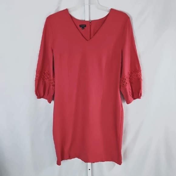 Talbots Womens Pink Dress With Puff Sleeves Size 16 - Picture 1 of 8